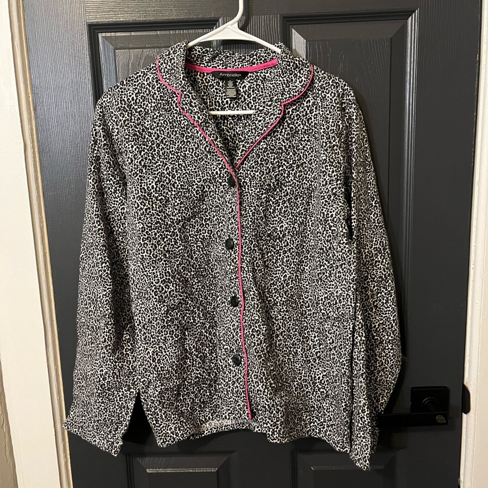 Ambrielle Leopard Print Top with Pink Accents